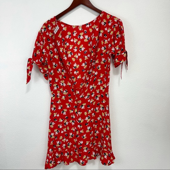 Faithfull the Brand- Daphne Dress in Red Jasmine Floral Mini Dress Small - Picture 4 of 8